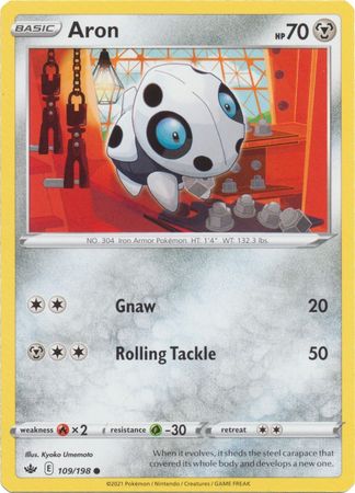 <transcy>Pokemon Card Chilling Reign 109/198 Aron Common</transcy>