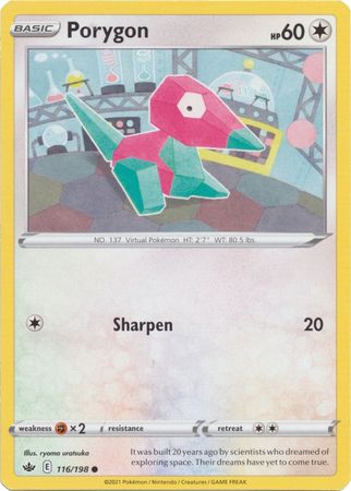 <transcy>Pokemon Card Chilling Reign 116/198 Porygon Common</transcy>
