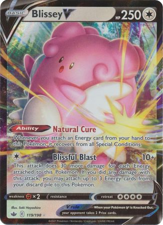 <transcy>Pokemon Card Chilling Reign 119/198 Blissey V Ultra Sjælden</transcy>