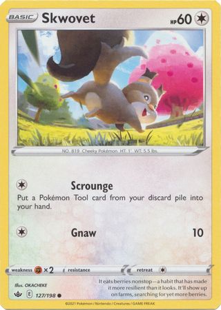 <transcy>Pokemon Card Chilling Reign 127/198 Skwovet Common</transcy>