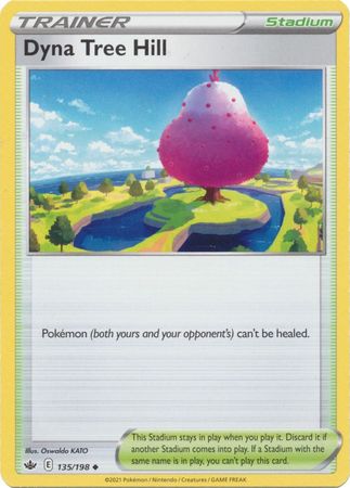 <transcy>Pokemon Card Chilling Reign 135/198 Dyna Tree Hill Stadium Ikke almindelig</transcy>
