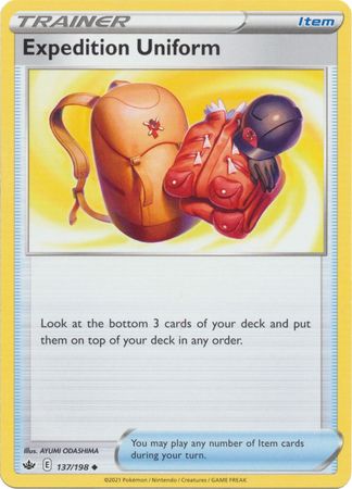 <transcy>Pokemon Card Chilling Reign 137/198 Expedition Uniform Item Uncommon</transcy>