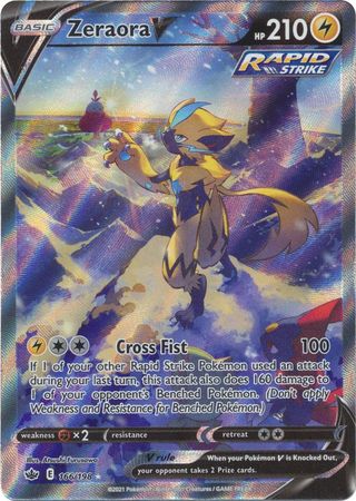 Pokemon Card Chilling Reign 166/198 Zeraora V Full Art