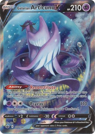 Pokemon Card Chilling Reign 170/198 Galarian Articuno V Full Art