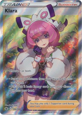 Pokemon Card Chilling Reign 194/198 Klara Supporter Full Art