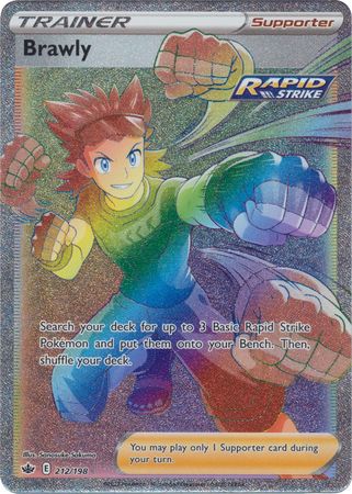 Pokemon Card Chilling Reign 212/198 Brawly Supporter Hyper Rare