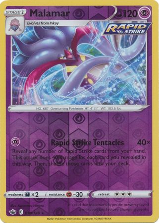 Pokemon Card Chilling Reign 070/198 Malamar Reverse Holo Rare