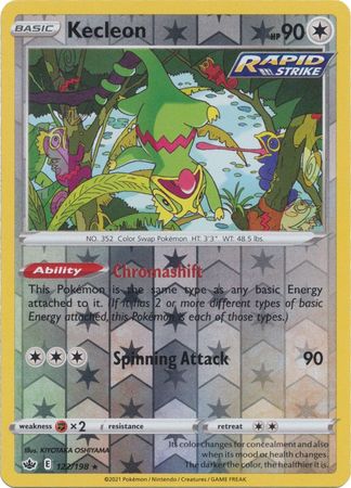 <transcy>Pokemon Card Chilling Reign 122/198 Kecleon Reverse Holo Sjælden</transcy>