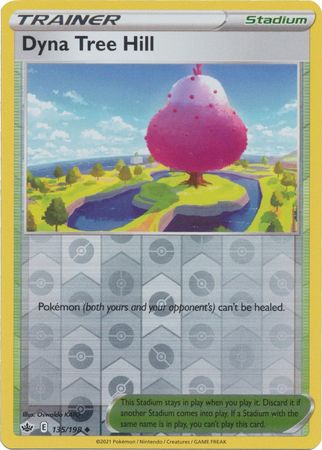 <transcy>Pokemon Card Chilling Reign 135/198 Dyna Tree Hill Stadium Omvendt Holo Ikke almindelig</transcy>