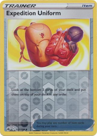 <transcy>Pokemon Card Chilling Reign 137/198 Expedition Uniform Item Reverse Holo Uncommon</transcy>