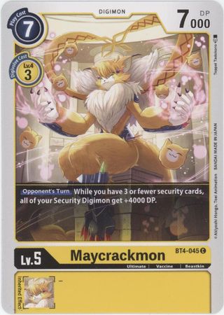 <transcy>数码宝贝卡大传奇Maycrackmon BT4-045Ç</transcy>