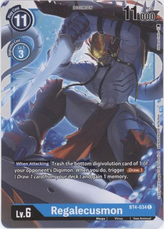 Digimon Card Great Legend Regalecusmon BT4-034 C