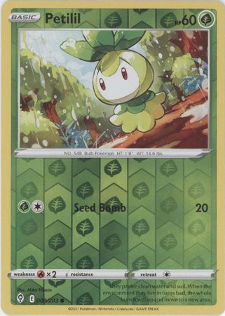 <transcy>لعبة Pokemon Card Evolution Skies 9/203 009/203 Petilil Reverse Holo Common</transcy>