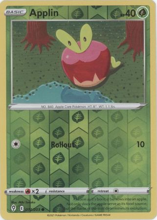 Pokemon Card Evolving Skies 17/203 017/203 Applin Reverse Holo Common –  Brokenvase Games