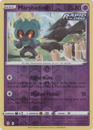 <transcy>لعبة Pokemon Card Evolution Skies 80/203 080/203 Marshadow Reverse Holo Holo Rare</transcy>