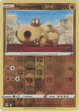 <transcy>لعبة Pokemon Card Evolution Skies 84/203 084/203 Hippopotas Reverse Holo Common</transcy>