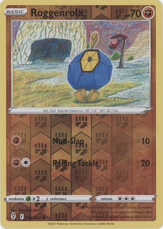 Pokemon Card Evolving Skies 86/203 086/203 Roggenrola Reverse Holo Common