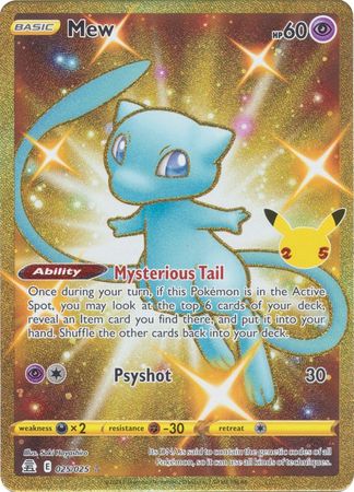 Pokemon Card Celebrations 25/25 025/025 Mew Secret Rare
