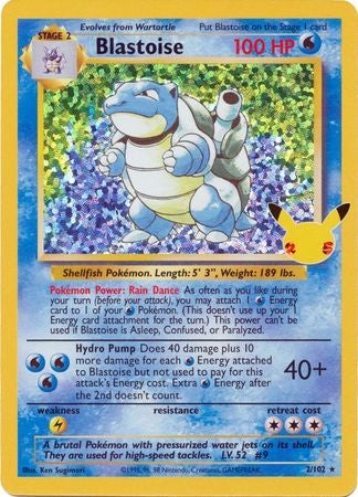 Pokemon Card Celebrations Classic 2/102 002/102 Blastoise Holo Rare