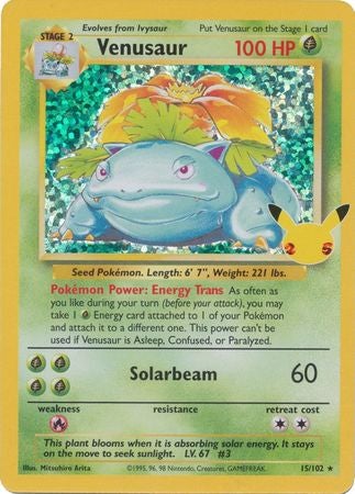 Pokemon Card Celebrations Classic 15/102 015/102 Venusaur Holo Rare