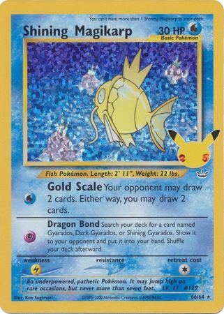 Pokemon Card Celebrations Classic 66/64 066/064 Shining Magikarp Holo Rare
