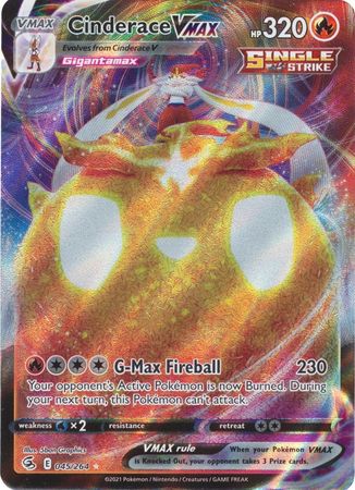 pokemon card cinderace vmax price Pokemon Card Fusion Strike 045/264 45/264 Cinderace VMAX Ultra Rare –  Brokenvase Games