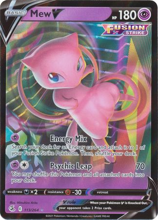 Pokemon Card Fusion Strike 113/264 Mew V Ultra Rare – Brokenvase Games
