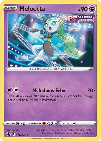 Pokemon Card Fusion Strike 124/264 Meloetta Rare