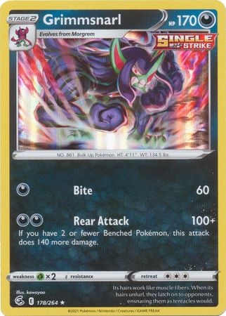 Pokemon Card Fusion Strike 178/264 Grimmsnarl Holo Sjælden