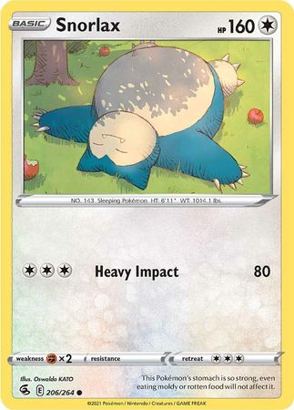 Pokemon Card Fusion Strike 206/264 Snorlax Common
