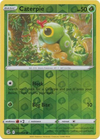Pokemon Card Fusion Strike 001/264 1/264 Caterpie Reverse Holo Common