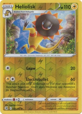 Pokemon Card Fusion Strike 099/264 99/264 Heliolisk Reverse Holo Uncommon