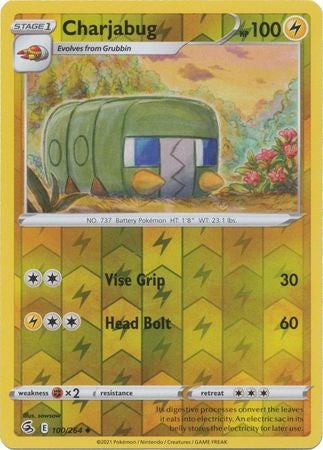 Pokemon Card Fusion Strike 100/264 Charjabug Reverse Holo Uncommon