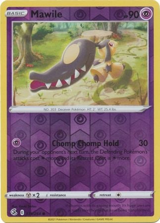 Pokemon Card Fusion Strike 119/264 Mawile Reverse Holo Common