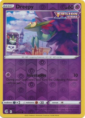 Pokemon Card Fusion Strike 128/264 Dreepy Reverse Holo Common
