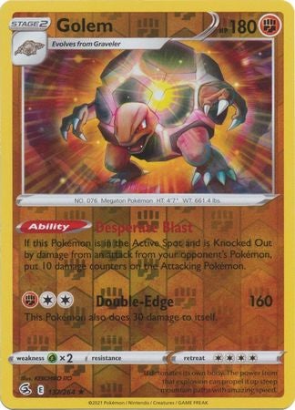 Pokemon Card Fusion Strike 137/264 Golem Reverse Holo Rare