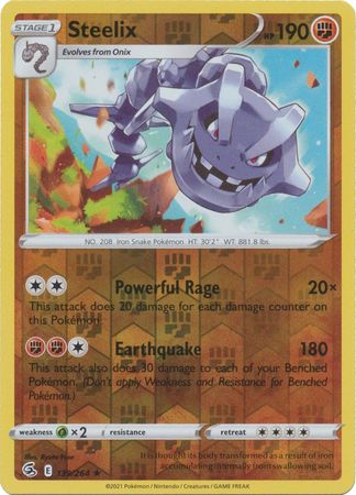 Pokemon Card Fusion Strike 139/264 Steelix Reverse Holo Rare