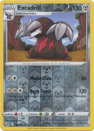 Pokemon Card Fusion Strike 183/264 Excadrill Reverse Holo Usædvanlig