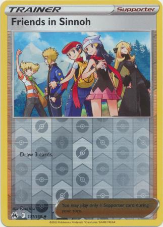 Pokemon Card Crown Zenith 131/159 Friends in Sinnoh Supporter Reverse Holo Uncommon *MINT*