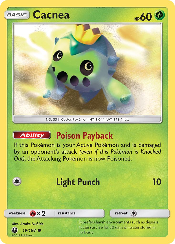 Pokemon Card Celestial Storm 19/168 Cacnea Pokemon Common *MINT*