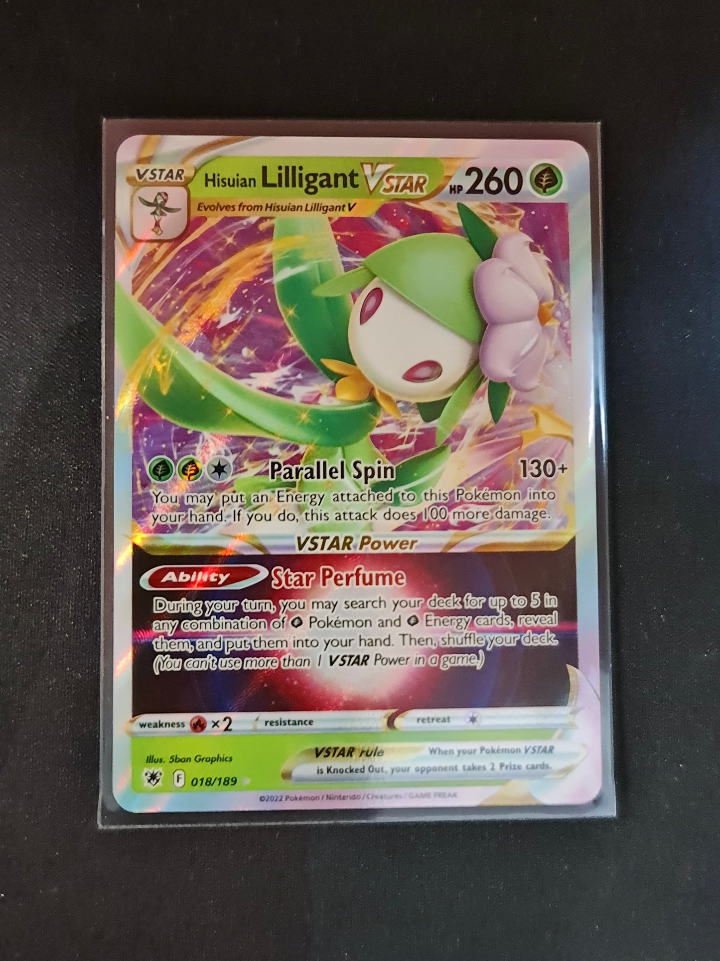 Pokemon Card Astral Radiance 18/189 018/189 Hisuian Lilligant VSTAR Ultra Rare *MINT*