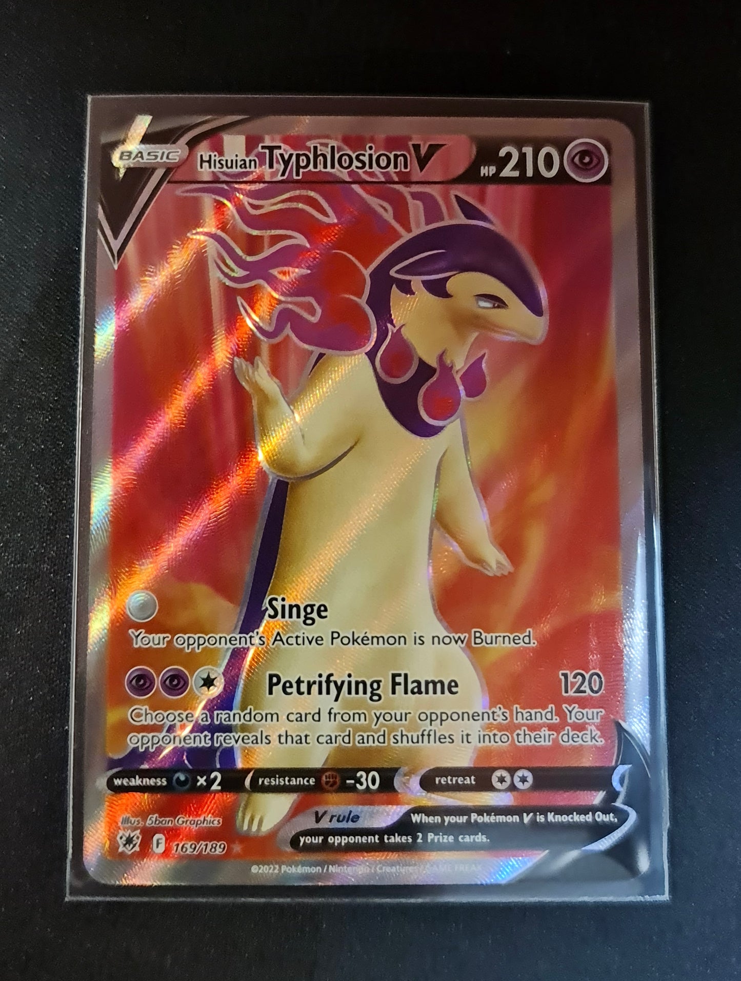 Pokemon Card Astral Radiance 169/189 Hisuian Typhlosion V Full Art