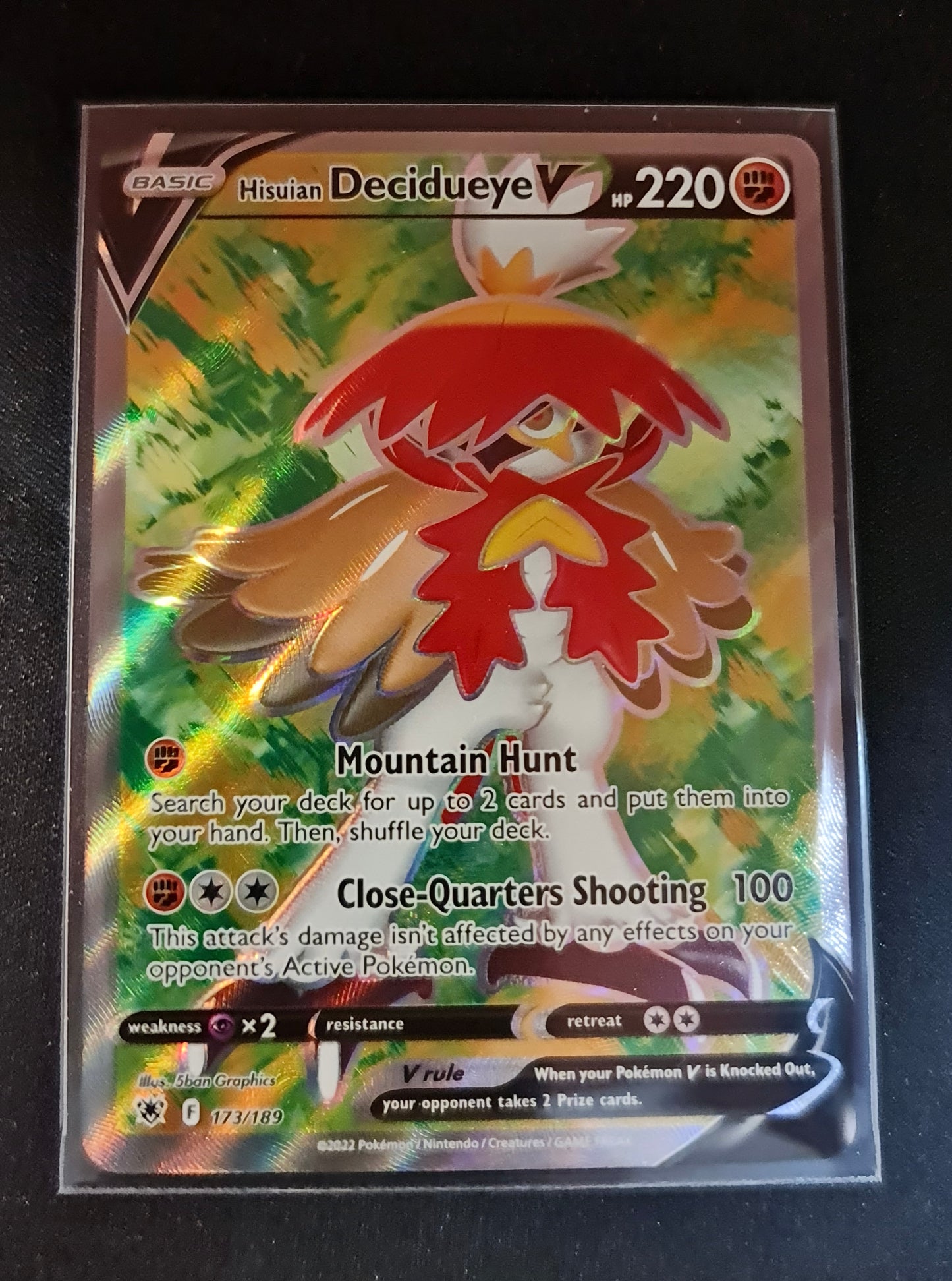 Pokemon Card Astral Radiance 173/189 Hisuian Decidueye V Full Art