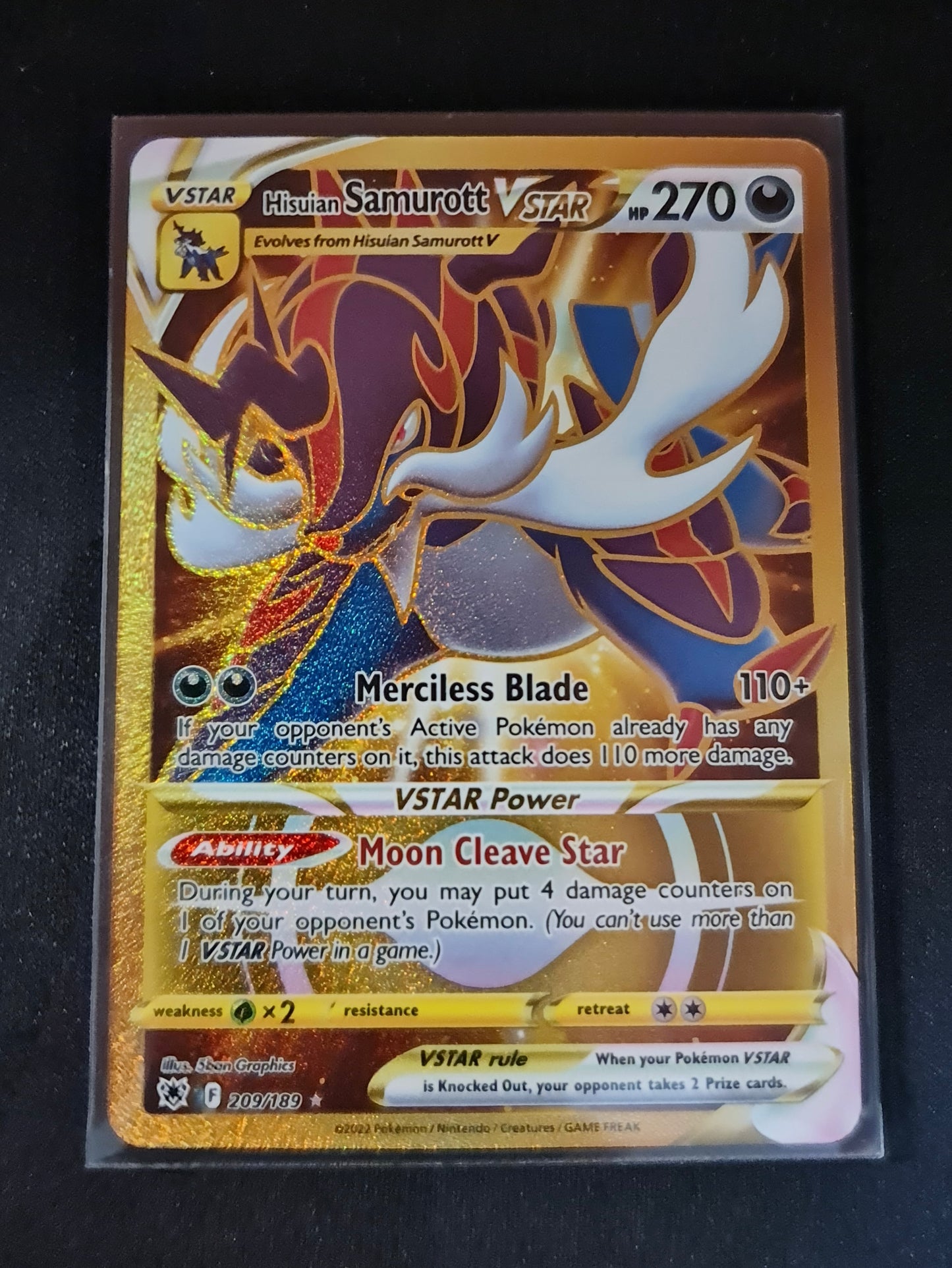Pokemon Card Astral Radiance 209/189 Hisuian Samurott VSTAR Secret Rare