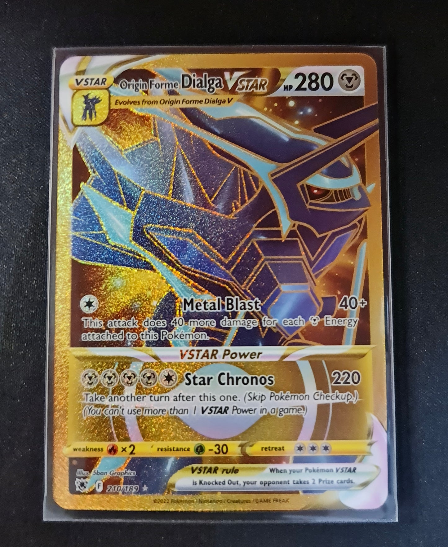 Pokemon Card Astral Radiance 210/189 Origin Form Dialga VSTAR Secret Rare