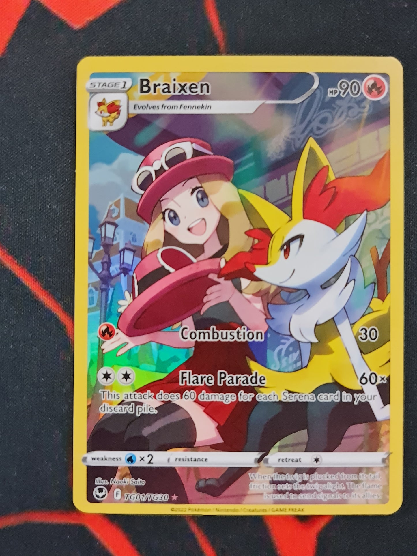 Pokemon Card Silver Tempest Trainer Gallery TG01/TG30 TG1/TG30 Braixen Holo Rare *MINT*