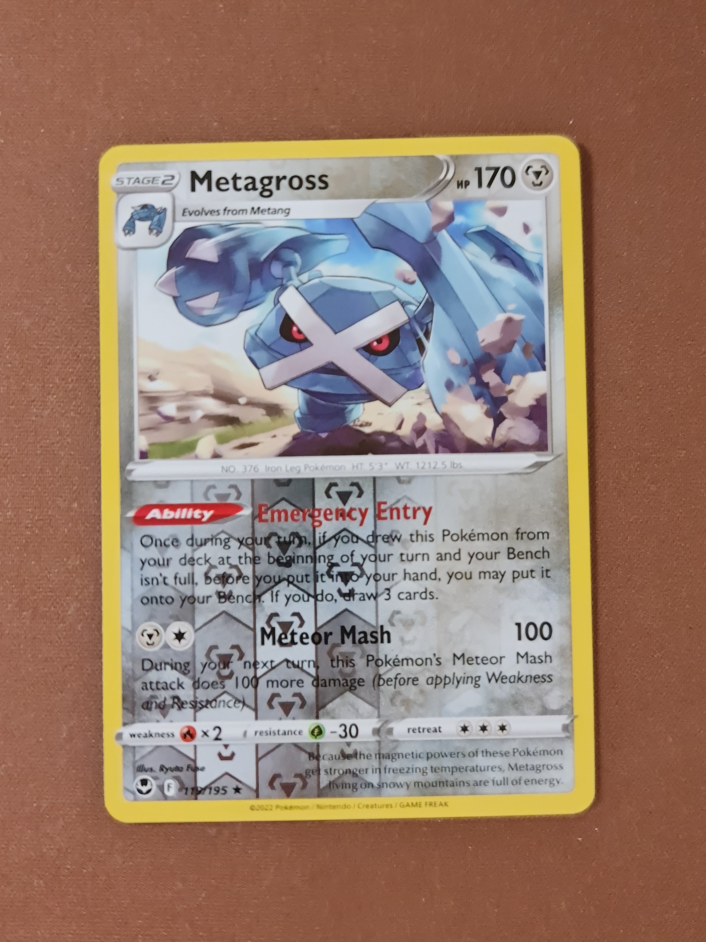 Pokemon Card Silver Tempest 119/195 Metagross Reverse Holo Rare *MINT* –  Brokenvase Games