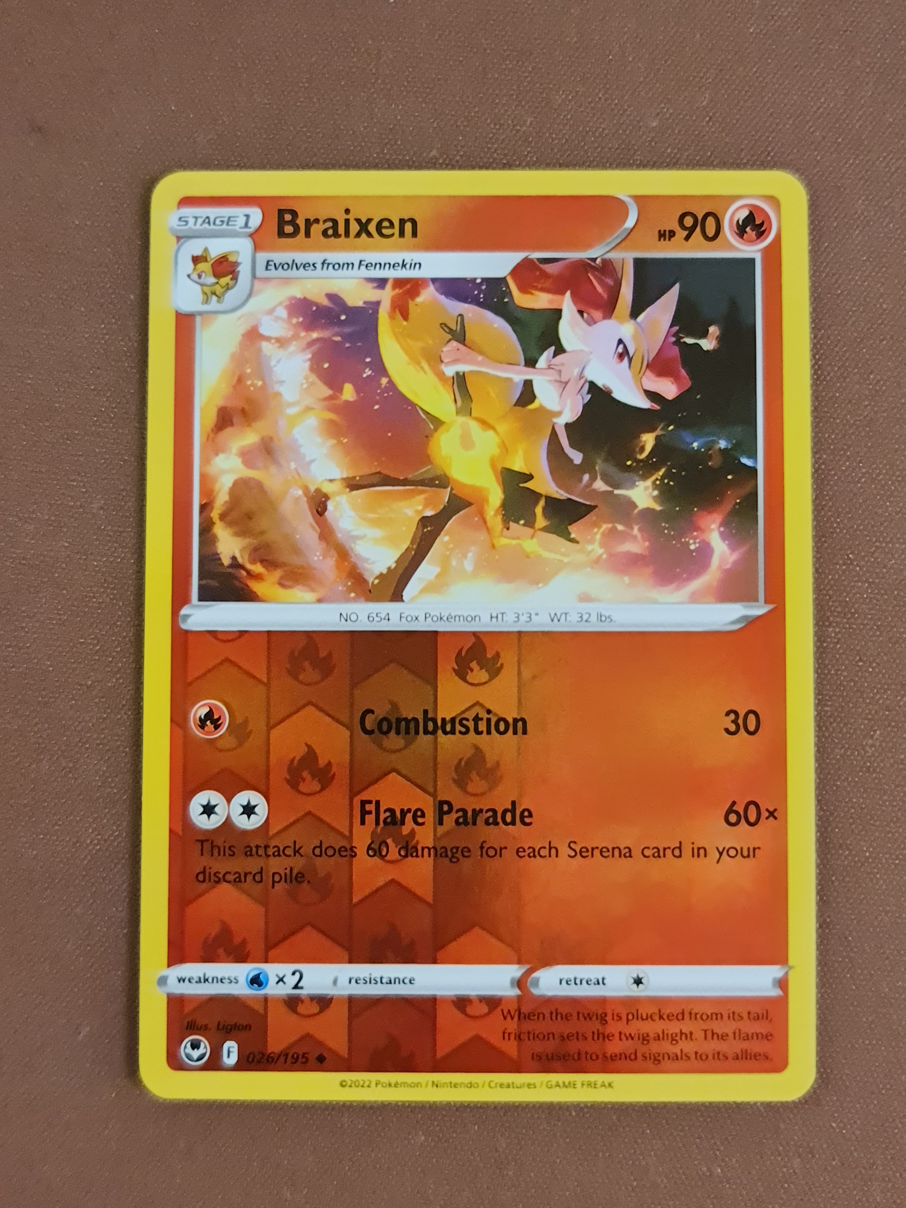 Pokemon Card Silver Tempest 026/195 26/195 Braixen Reverse Holo Uncomm Brokenvase Games Pokemon Card Silver Tempest 026/195 26/195 Braixen Reverse Holo Uncomm Brokenvase Games