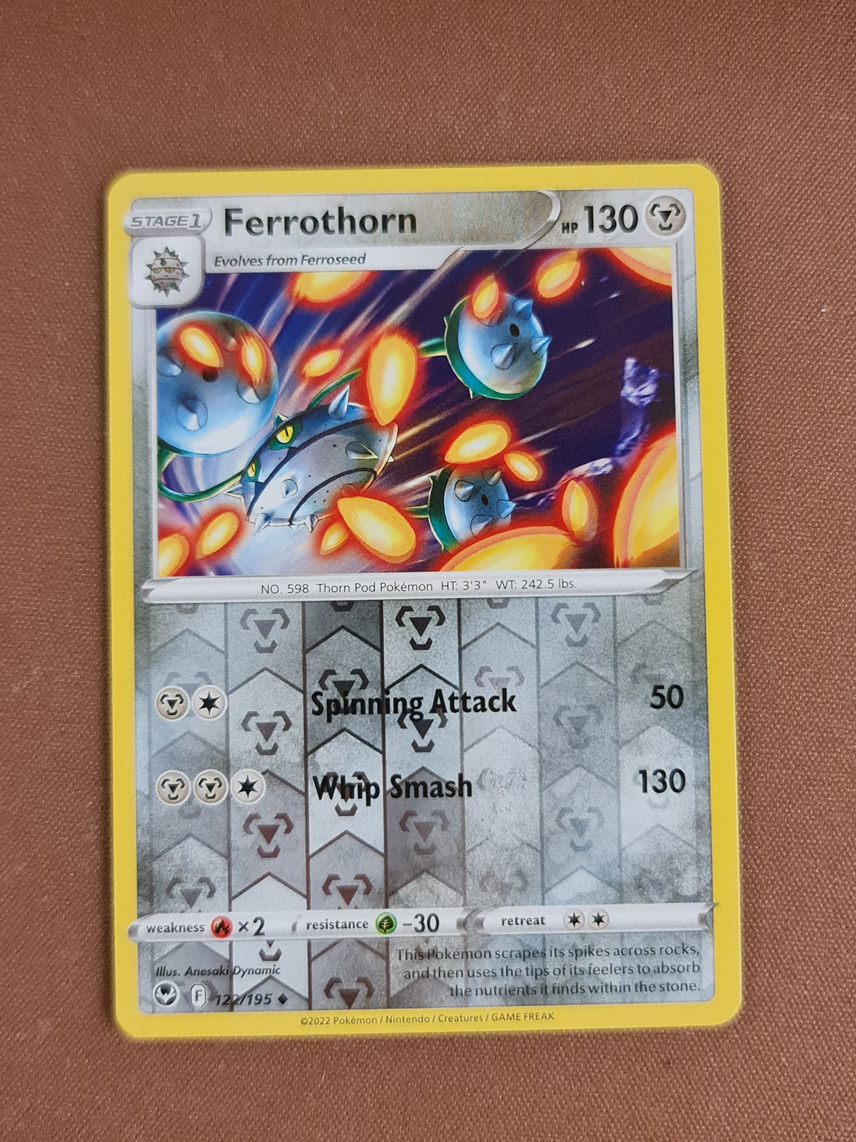 Pokemon Card Silver Tempest 122/195 Ferrothorn Reverse Holo Uncommon * –  Brokenvase Games
