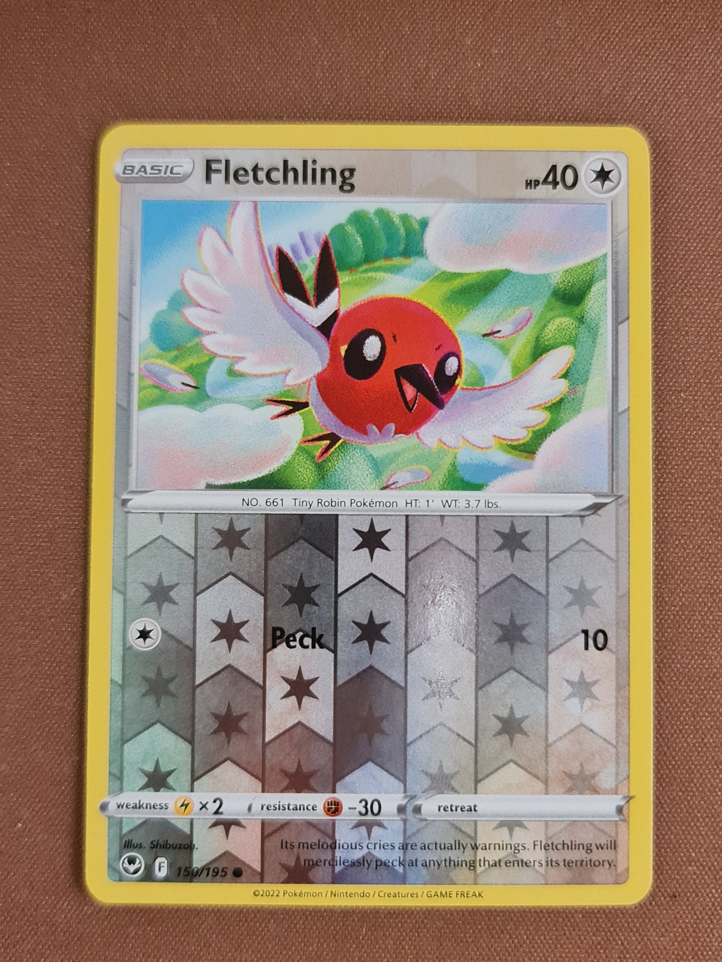 Pokemon Card Silver Tempest 150/195 Fletchling Reverse Holo Common *MI Brokenvase Games Pokemon Card Silver Tempest 150/195 Fletchling Reverse Holo Common *MI Brokenvase Games
